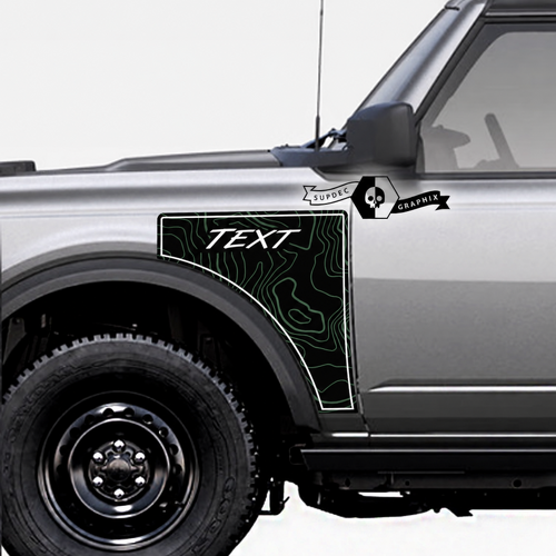 Paire Musclecar horse Logo carte topographique Everglades Style côté panneau vinyle autocollant autocollant graphique Kit 1
