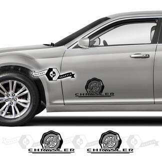 Paire Chrysler 300 2021 2022 2023 Moderne Logo Portes Graphiques Voiture Vinyle Stickers Autocollants
