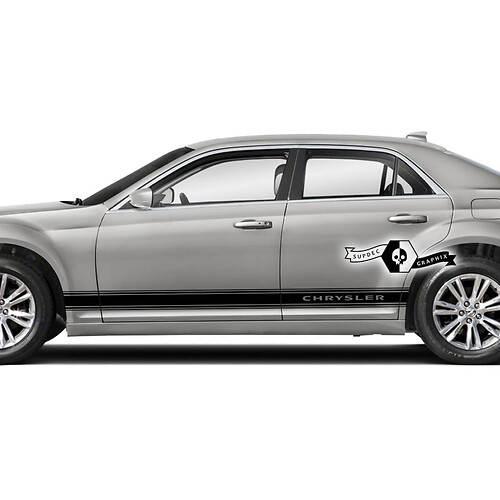 Paire d'autocollants en vinyle pour garniture de ligne automobile Chrysler 300 Touring, panneau graphique de voiture
