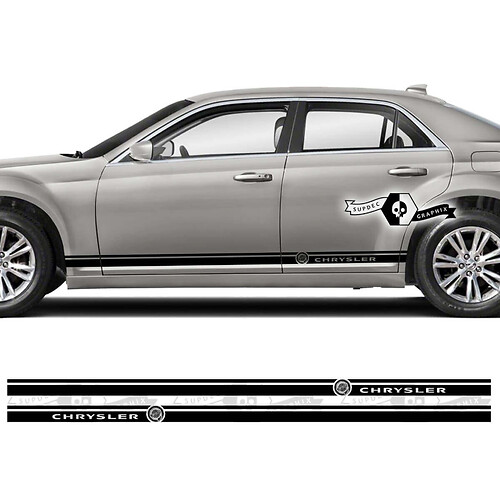 Paire Chrysler 300 Rocker Panel Graphics Auto Lines Garniture Vinyle Autocollants
