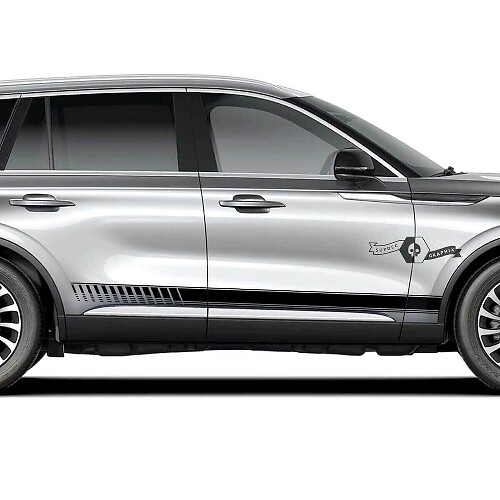 2 x Bandes de Portes Autocollants Vinyle Décorations Lignes Latérales Bas de Caisse pour Lincoln Aviator 2023