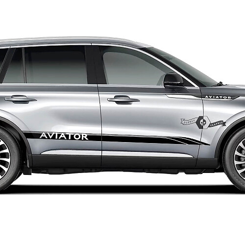 2 x Lincoln 2023 Aviator Doors Stripes Side Lines Vinyl Stickers Graphics Sticker
