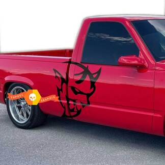 Dodge Demon sur Chevy Silverado Large Side Logo Car Vinyl Decal Graphic Sticker Cast
