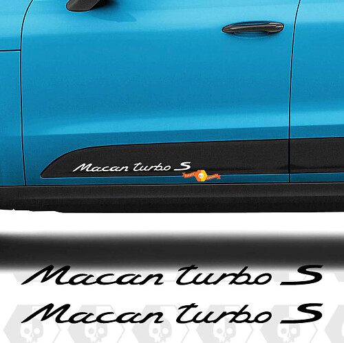 Paire d'autocollants Porsche Macan Turbo S Sticker latéral pour portes Porsche
