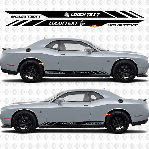 Autocollant vinyle personnalisé bandes style Wildcat pour bas de caisse Dodge Challenger
