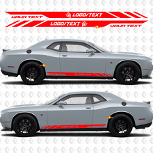 Autocollant vinyle personnalisé bandes style Wildcat pour bas de caisse Dodge Challenger_2