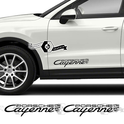 2x Porsche 2023 Porsche Cayenne Logo Porte Autocollants Autocollants
