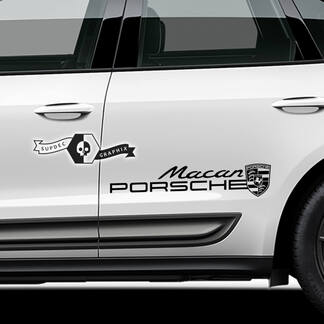 2x Porsche 2023 Porsche Macan Logo Porte Autocollants Autocollants
