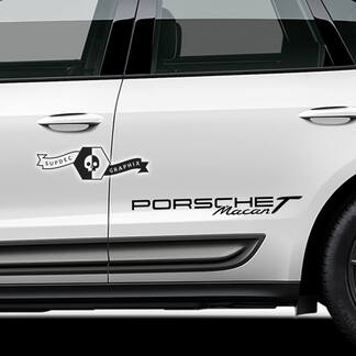 2x Porsche 2023 Porsche Macan Logo Porte Autocollants Autocollants
