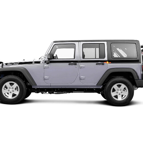 Paire Jeep Wrangler rétro sur toute la longueur de la voiture autocollant autocollant côté porte graphiques Wrangler JK 2 ou 4 portes
