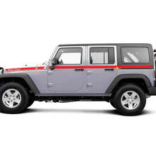 Paire Jeep Wrangler rétro sur toute la longueur de la voiture autocollant autocollant côté porte graphiques Wrangler JK 2 ou 4 portes
 3