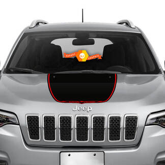 Autocollant graphique pour capot en vinyle satiné noir Jeep Cherokee Trailhawk 2022
