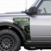 Autocollant vinyle de garde-boue carte topographique pour musclecar cheval Badlands_2