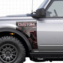 Autocollant vinyle de garde-boue carte topographique pour musclecar cheval Badlands_3