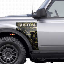 Autocollant vinyle de garde-boue carte topographique pour musclecar cheval Badlands_4