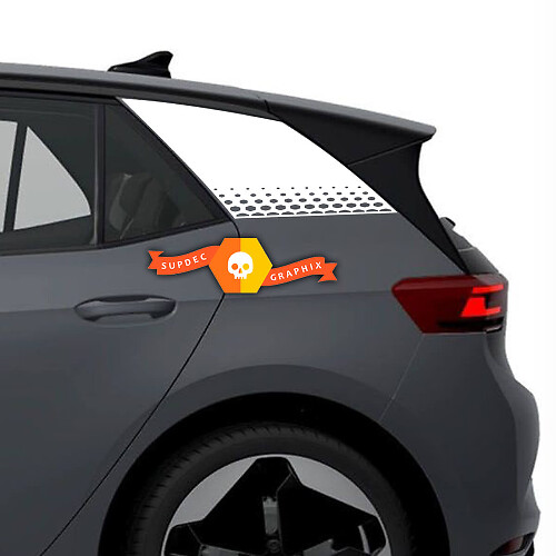 Kit de décalcomanies en vinyle perforé noir pour les côtés de la caisse Volkswagen ID.3