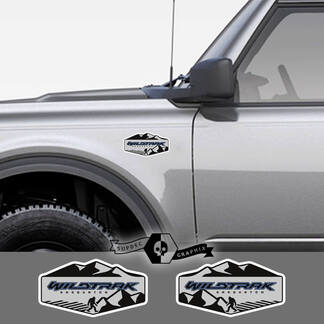 2 nouveau Ford Bronco Wildtrak montagnes décalcomanie vinyle emblème Sasquatch gris autocollant bande pour Ford Bronco
