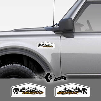 2 nouveau Ford Bronco Wildtrak montagne décalcomanie vinyle emblème Sasquatch blanc autocollant bande pour Ford Bronco
