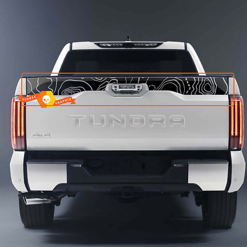 Autocollant vinyle topographique pour hayon Toyota Tundra 2023