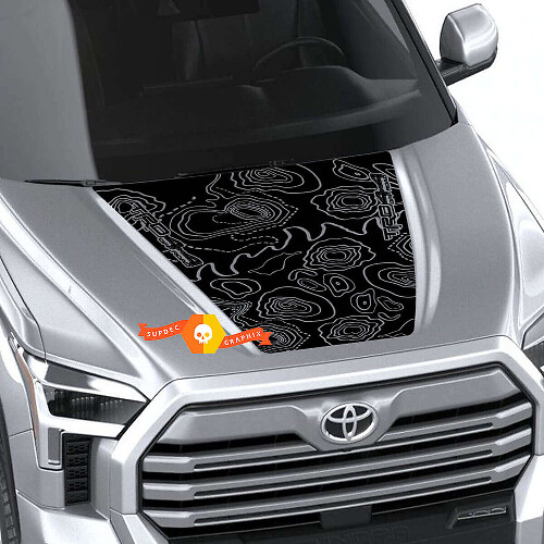 Autocollant en vinyle de capot carte topographique style TRD pour Toyota Tundra 2021+
