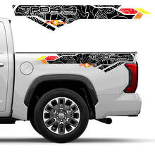 Kit d'autocollants en vinyle topographique pour capot, coffre, hayon pour Toyota Tundra XK70 2021+_3