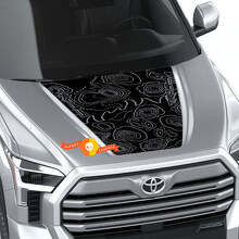 Kit d'autocollants en vinyle topographique pour capot, coffre, hayon pour Toyota Tundra XK70 2021+_4