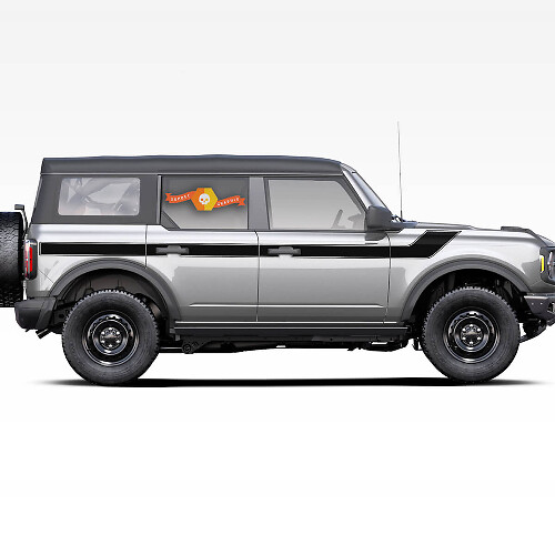 Paire d'autocollants Doors Up Side Stripes pour Ford Bronco 2021 - maintenant
