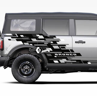 Paire de Portes Côté Graphiques Géométriques Monochrome Splash Stickers Autocollants pour Ford Bronco 20212022 2023 3 Couleurs
