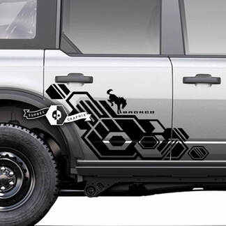 Paire de porte côté géométrique Logo graphique Splash décalcomanies autocollants pour Ford Bronco 20212022 2023
