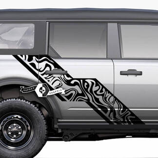 Paire de Portes Latérales Portes Graphiques Splash Stickers Autocollants pour Ford Bronco 20212022 2023
