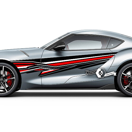 Toyota Supra MKV A90 A91 Portes Side Lines Racing Graphics Stickers Autocollants
