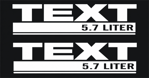 5,7 Litres Autocollants Vinyle Texte Personnalisé Capot - Paire