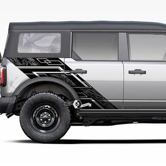 Paire de portes côté géométrique graphiques Splash décalcomanies autocollants lit garde-boue pour Ford Bronco 20212022 2023
