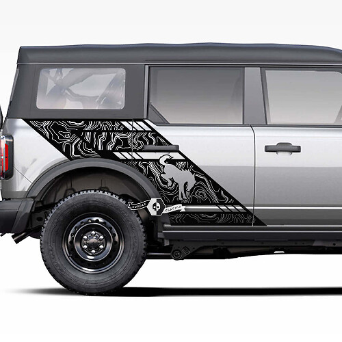 Portes côté garde-feu Ford Bronco Logo graphiques Splash Sclash Stickers Liber Fender
