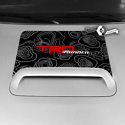 Toyota 4runner TRD Hood Scoop Autocollant Décalcomanie Carte topographique graphique 3 Couleurs 2020 2021 2022 2023
