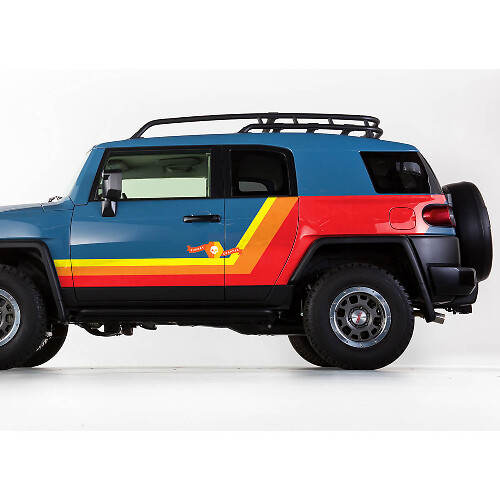Paire d'autocollants vinyle de bandes latérales style vintage pour Toyota FJ Cruiser