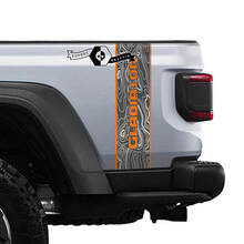 Jeep Gladiator Logo Carte topographique Bande latérale arrière Graphiques en vinyle 3 couleurs
 2