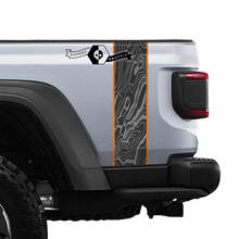 Jeep Gladiator Logo Topographic Map Arrière Mojave Stripe Vinyl Graphics 3 couleurs
 2