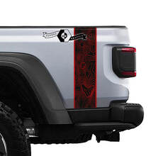Jeep Gladiator Logo Topographic Map Arrière Mojave Stripe Vinyl Graphics 2 couleurs
 2
