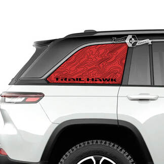 Paire Jeep Grand Cherokee SRT TrackHawk fenêtre en verre latéral carte topographique vinyle autocollant graphique

