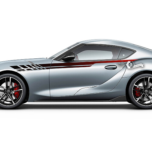 Paire Toyota Supra MKV A90 A91 Door UP Gradient Stripe Side Graphics Stickers Autocollants
