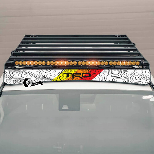 4Runner 2014- 2023+ RACK de toit carte topographique autocollant bande autocollant pour Toyota 4Runner TRD

