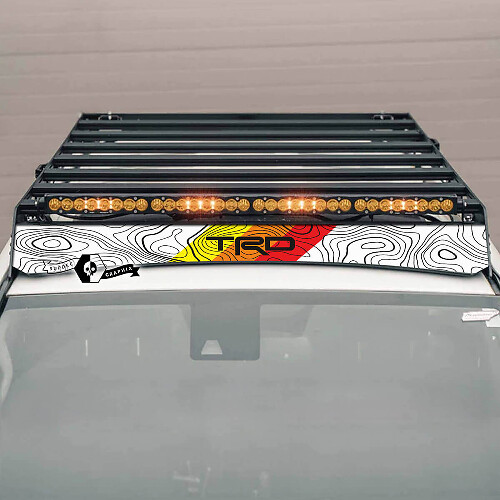 Décalcomanie Vinyle de Déflecteur de Galerie de Toit Topographique pour Toyota 4Runner 2014-2023+