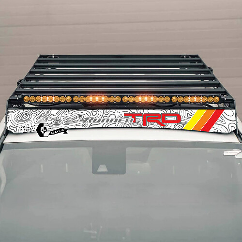 Autocollant en vinyle de déflecteur de toit topographique TRD pour Toyota 4Runner 2014-2023+