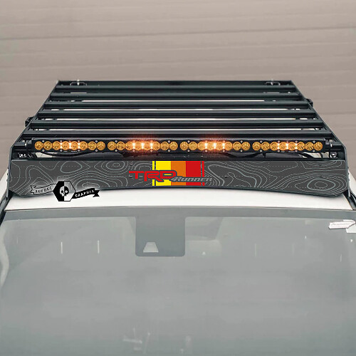 Autocollant en vinyle style carte topographique TRD pour galerie de toit Toyota 4Runner 2014-2023