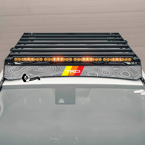 4Runner 2014 -- 2023+ TOIT RACK Topographique Carte Autocollant Autocollant pour Toyota TRD 4Runner
