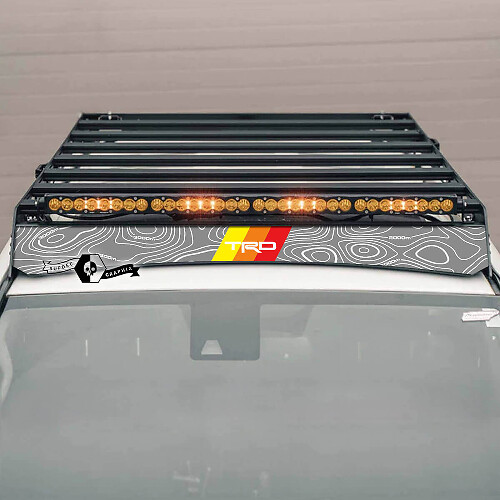 Autocollant en vinyle de style vintage topographique TRD pour galerie de toit Toyota 4Runner 2014-2023