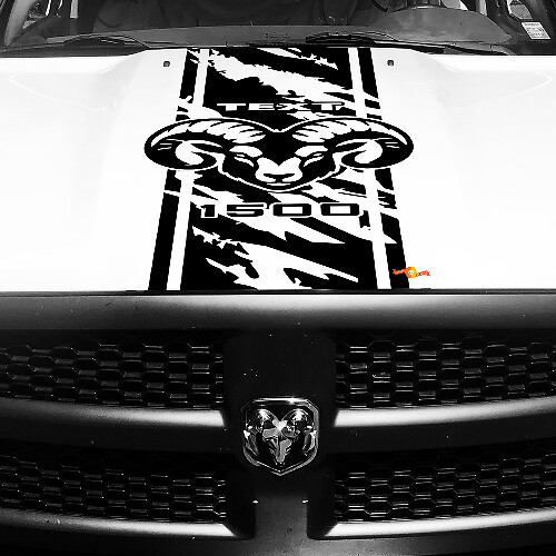 Autocollant Vinyle Dégradé Rayure Personnalisée Logo Hemi Capot pour Dodge Ram 1500