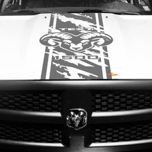 Autocollant Vinyle Dégradé Rayure Personnalisée Logo Hemi Capot pour Dodge Ram 1500_2