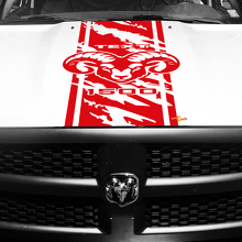 Autocollant Vinyle Dégradé Rayure Personnalisée Logo Hemi Capot pour Dodge Ram 1500_3
